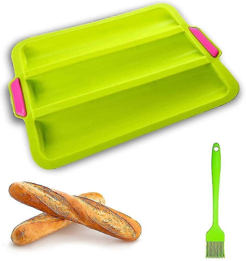 Baguette Baking Trays For 3 Baguettes Silicone Loaf Tins For Baking Baguette
