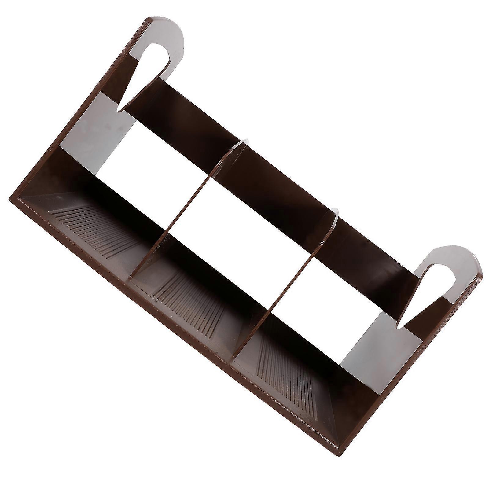 Portable Office Bookshelf Lattice Storage Coffee Color Sturdy High Capacity Smooth Surface Creative Design