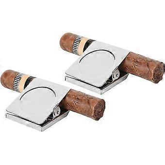 2PCS Cigar Clips Magnetic Golf Cigar Holder Clip for Golf Cart Cigar Stand Cigar Accessories for Men (Square)