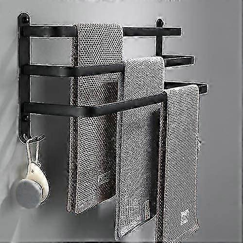 Kylpyhuoneen pyyhetanko, musta seinälle asennettu pyyhetanko suihkuun ja keittiöön, vedenpitävät ovitangot koukulla (50cm, kolme palkkia)