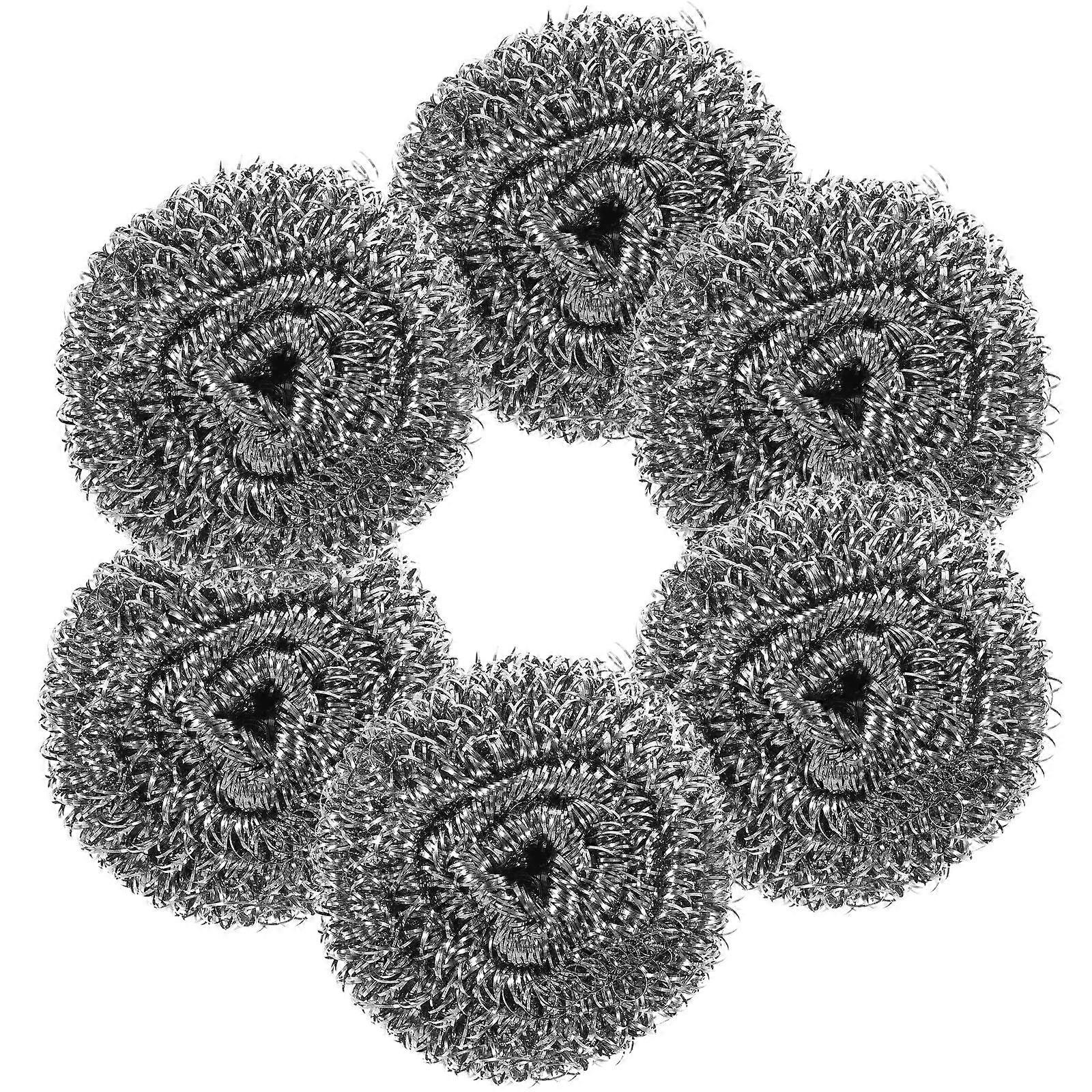 Compact Stainless Steel Scrubber Kitchen Dish Tools 6Pcs