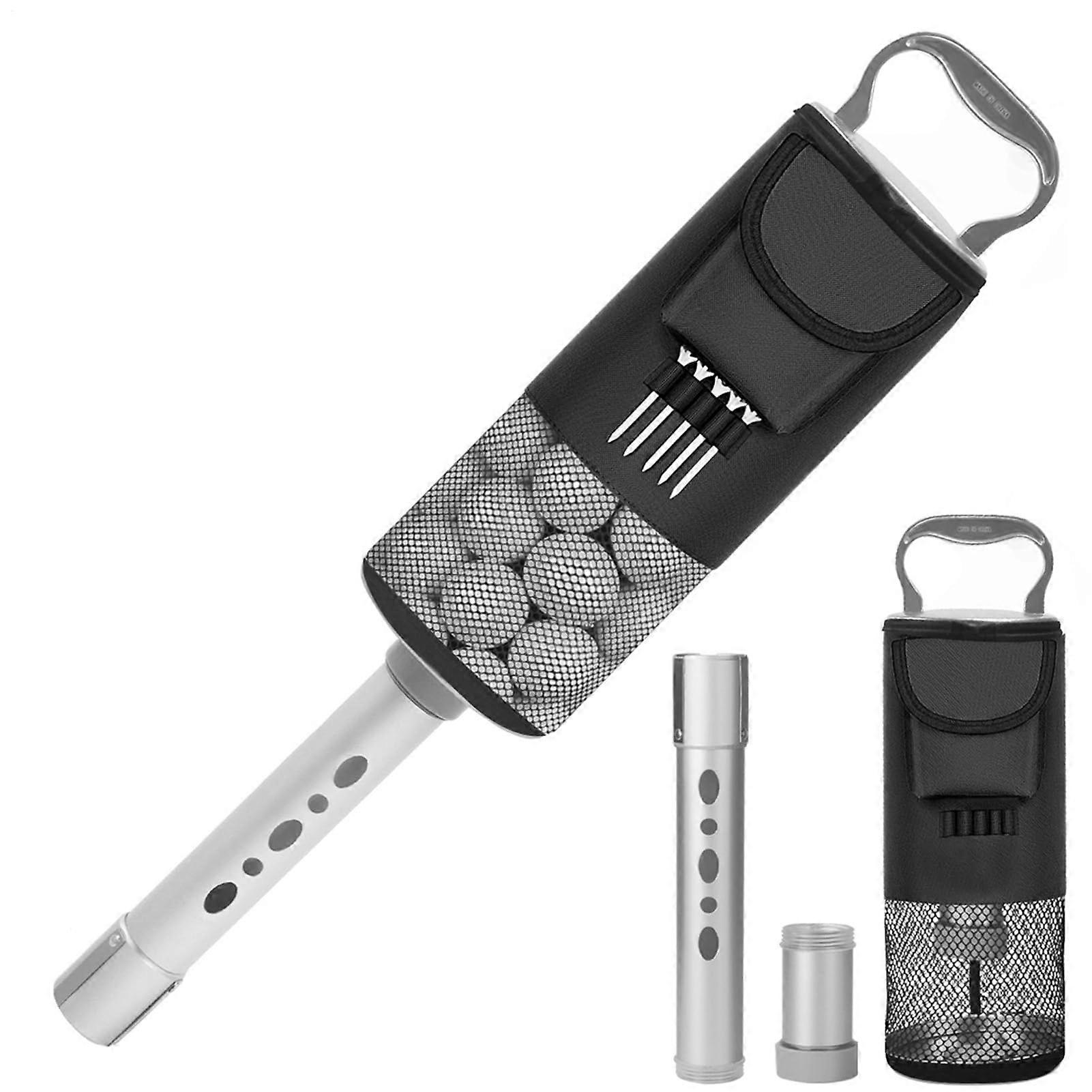 Golf Ball Retriever - Detachable Golf Tube with Storage Bag | Long Durable Aluminum/PVC Pipe, Holds Up to 80 Balls, Includes Tee Holder