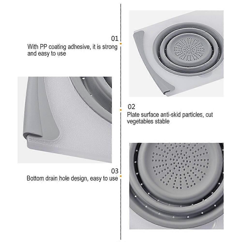 Kitchen Flexible Cutting Board Silicone Foldable Drainer