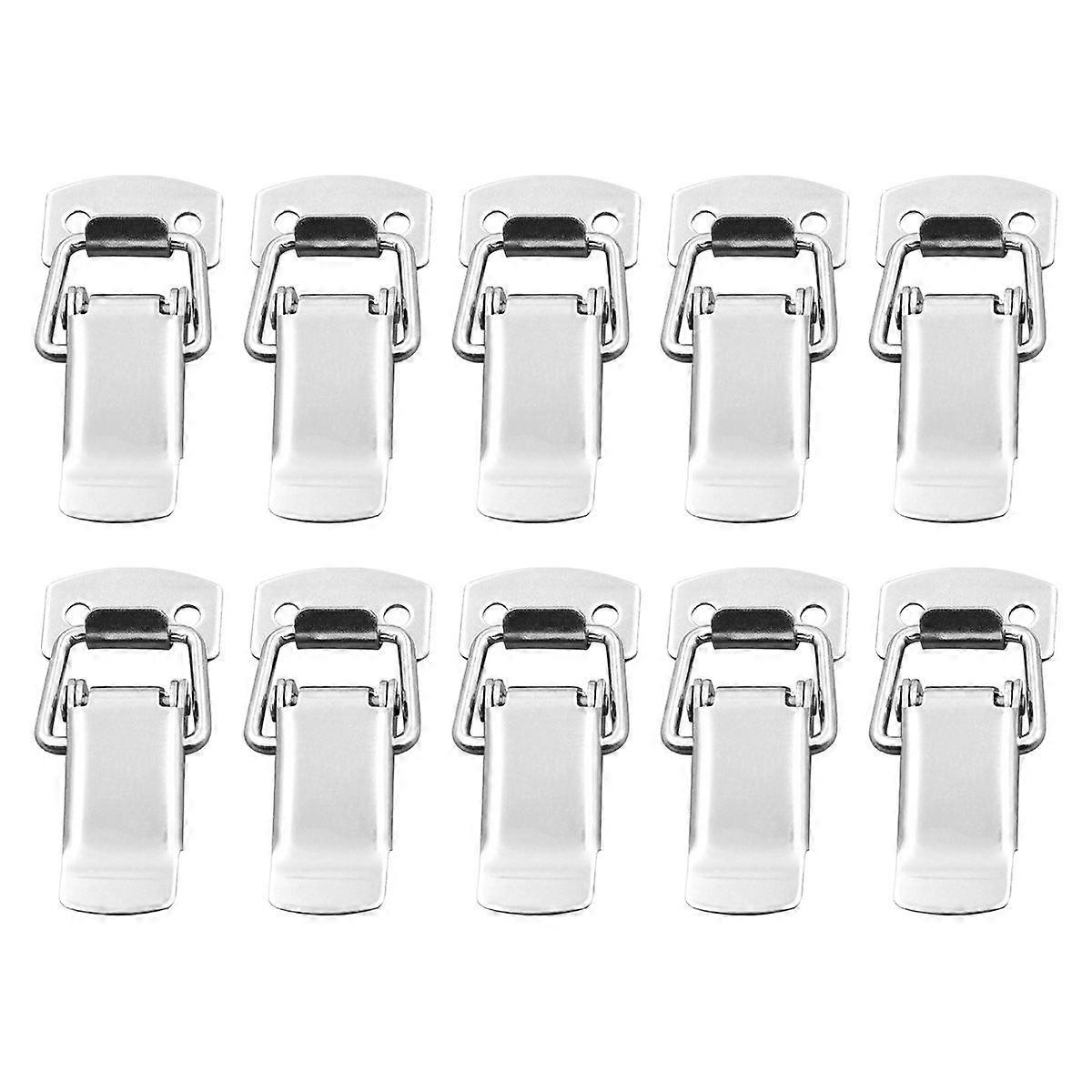10pcs Cabinet Box Locks Spring Loaded Latch Catch Toggle Hasps for Sliding Door