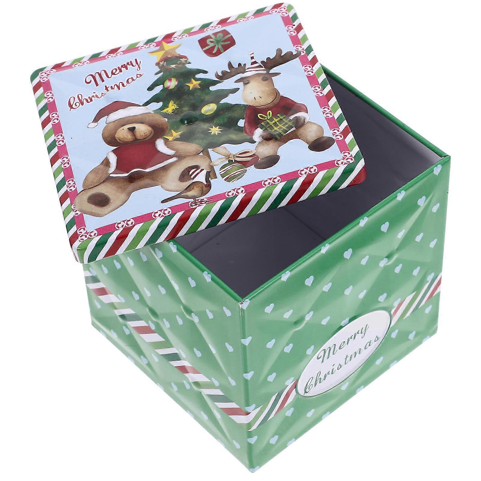 Boxes For Chocolates Xmas present Box Snack Packaging Home Decoration Green 9.5X9.5X9CM Storage 1Pcs