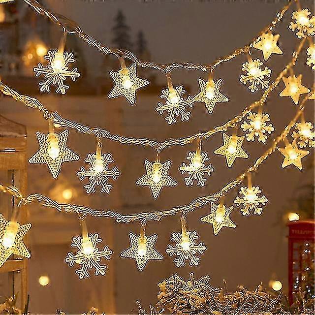 Tree Snowflake LED String Lights Decoration 2023 for Home Christmas Tree Decor New Year 2024