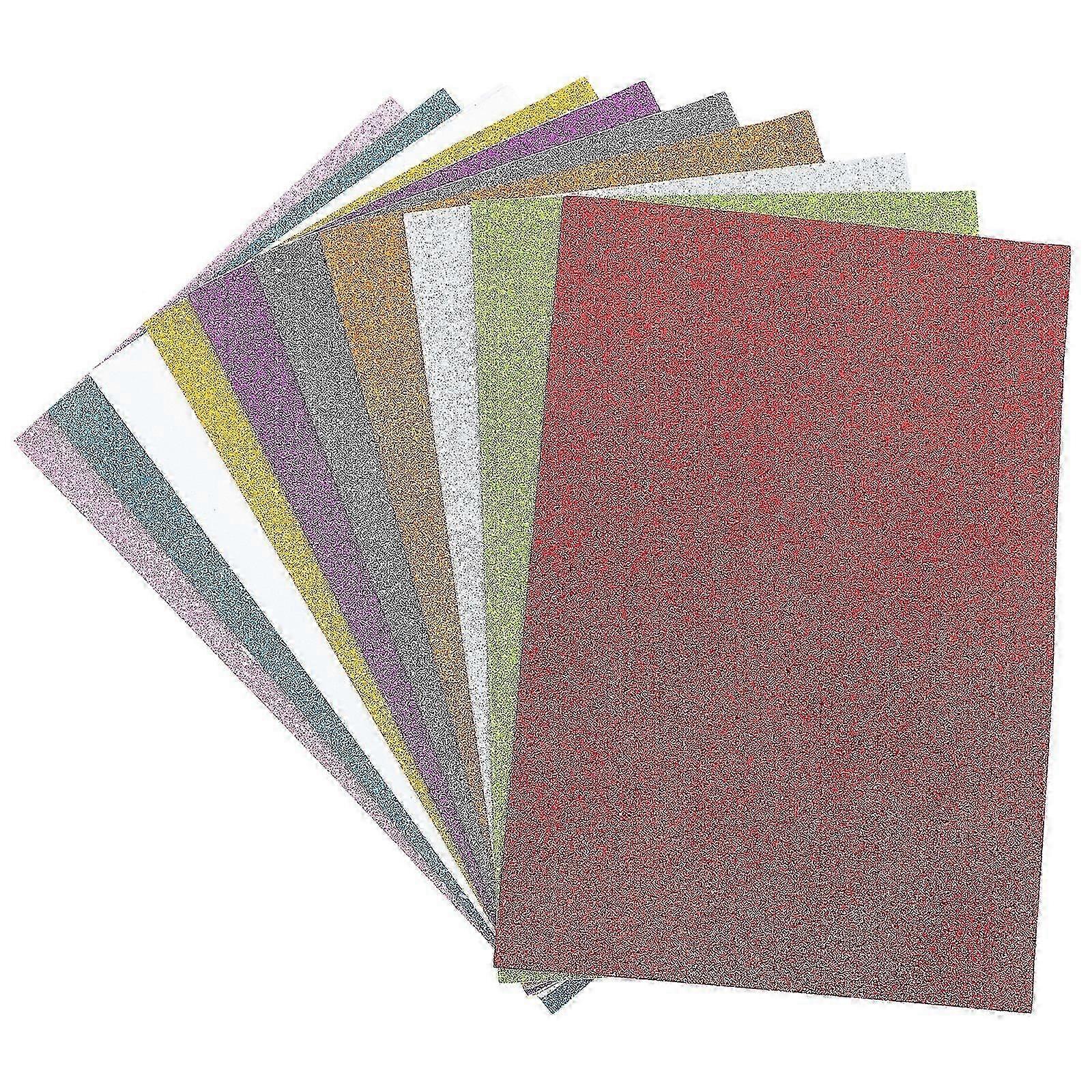10 Sheets of Multi-function A4 Self-adhesive Glitter Foam Paper Sheets