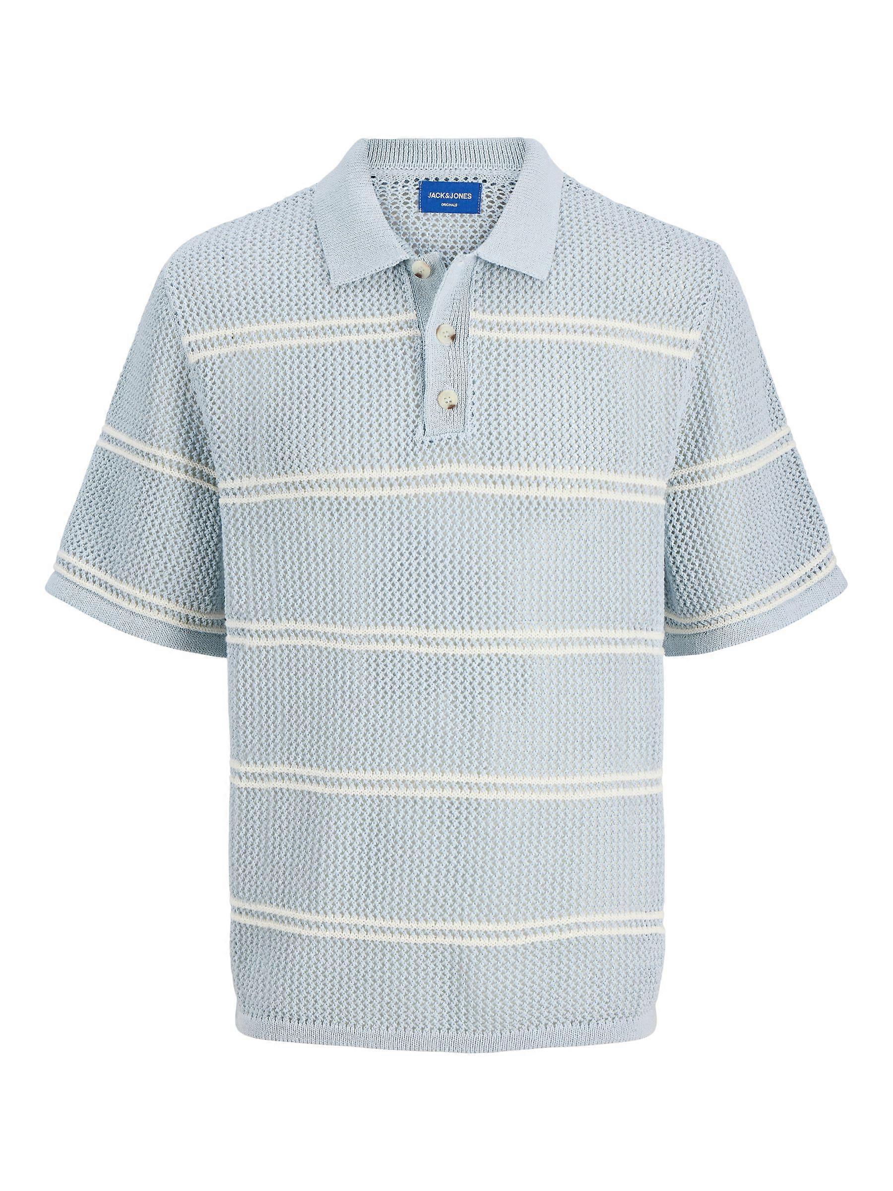 JACK & JONES Herren Poloshirt Kurzarm Strickmuster