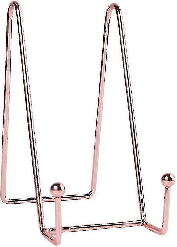 Rose Gold Metal Wire Stand, Square Display Rack, Tabletop Easel, Tea Table Platter Holder, Office Countertop Decor (1pc)