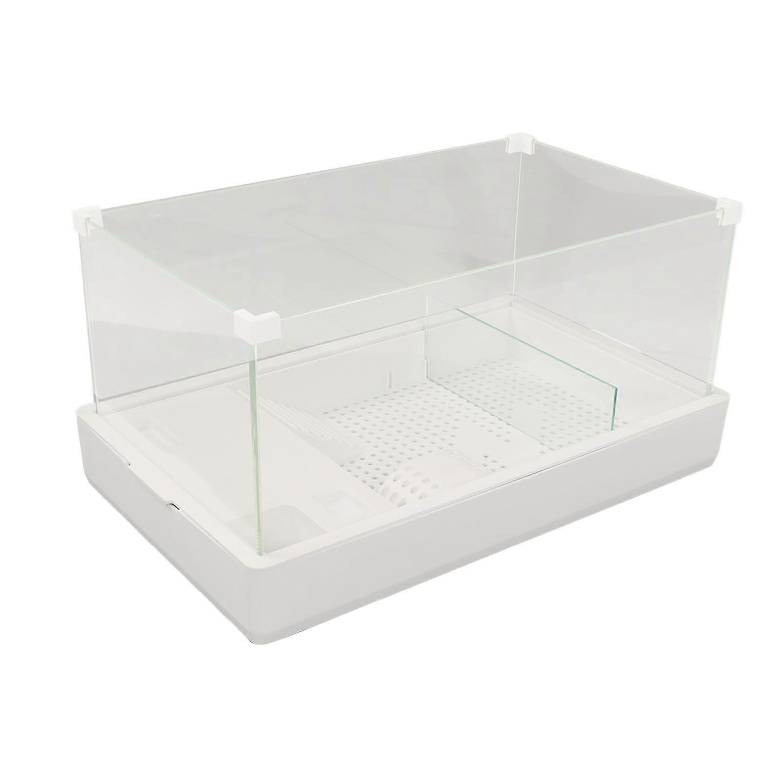 Glass Turtle Tank High Translucency Thickened 360 Degree Panoramic View Reptile Terrarium for Turtles Reptiles
