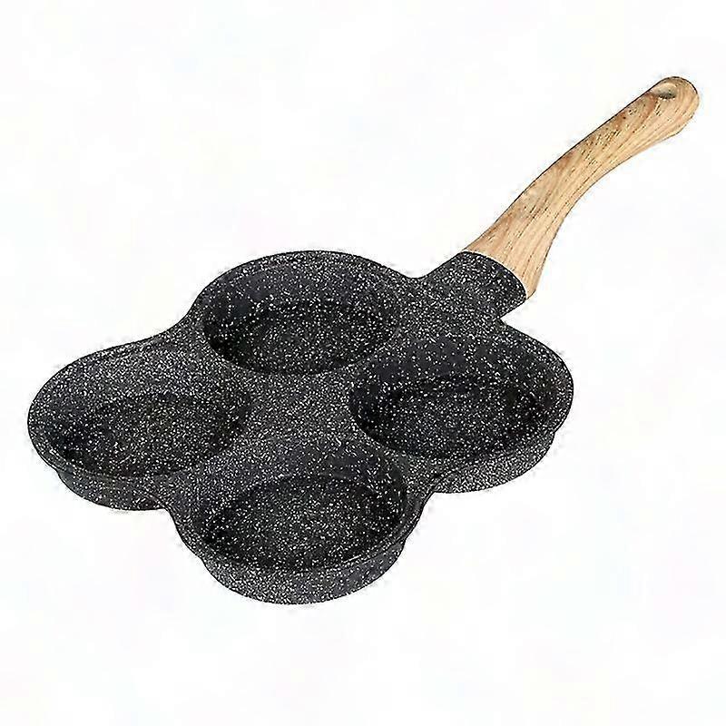 Non-Stick 4-Hole Omelet Pancake Pan for Eggs Ham Breakfast Cooking Tool JIKAIX