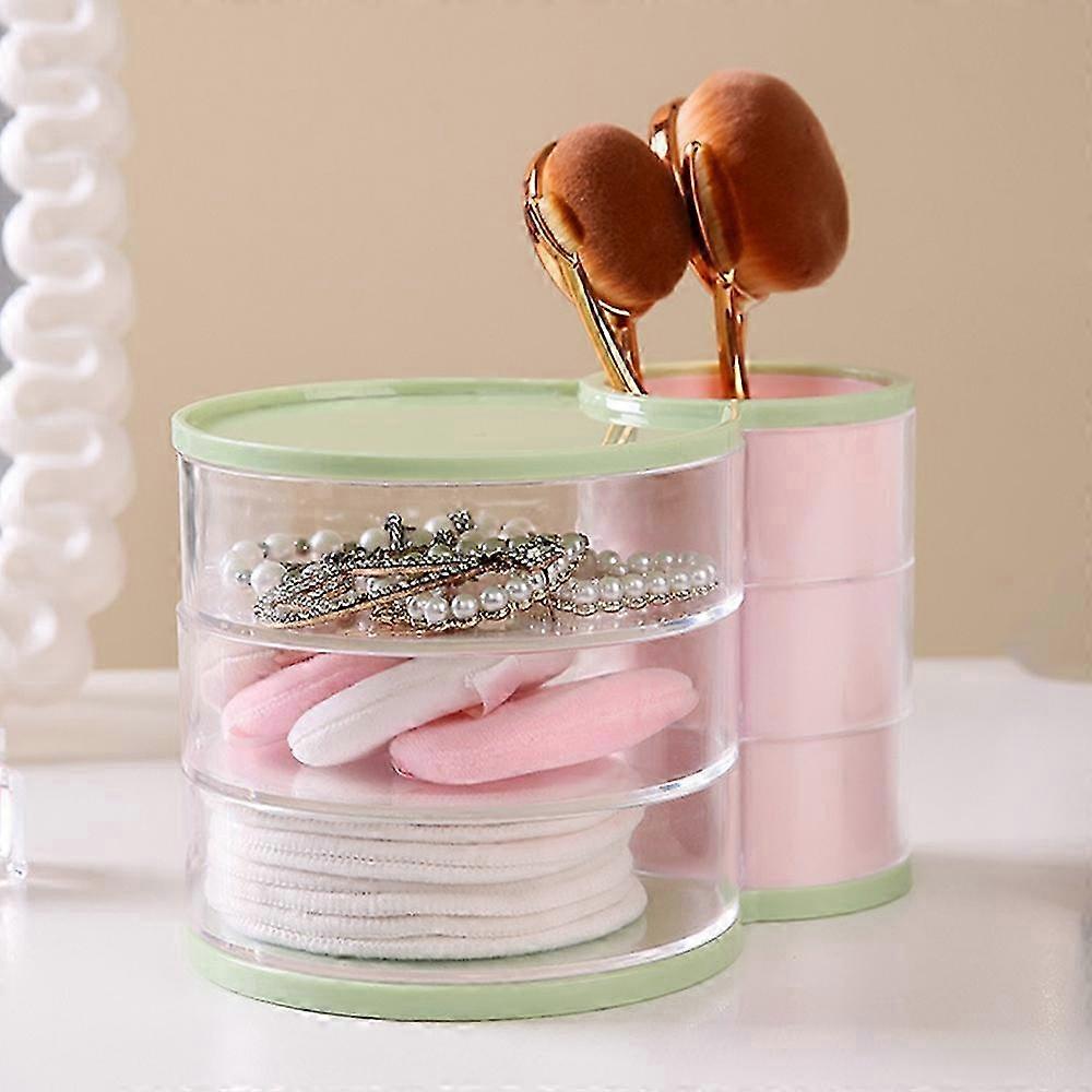 Multifunctional Storage Container Desktop Organizer Rotating Makeup Brush Holder and Pen Cup