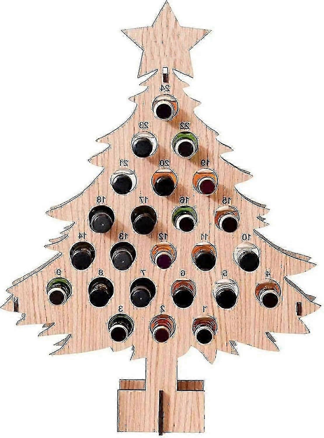 Wooden Wine Holder Advent Calendar 2024, Christmas Countdown Calendar for Adults with 24 Days Wine Rack