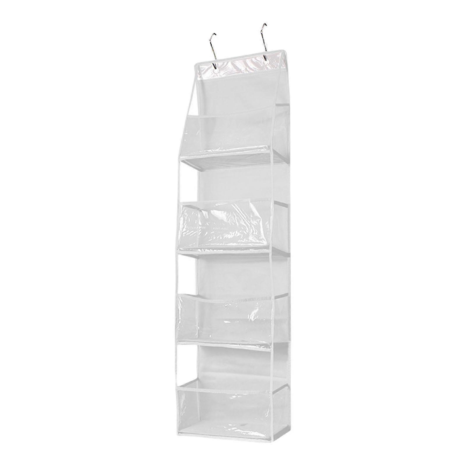 Multi Layer Over the Door Storage Pockets Space Saving Handbag Miscellaneous Organizer Hanger Closet Solution  White