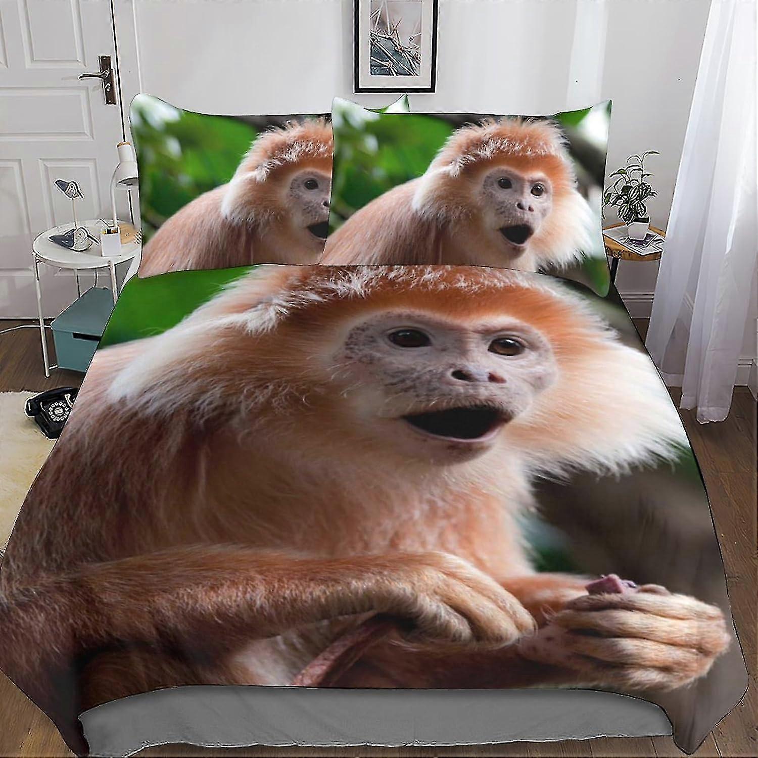 Animal Print Duvet Cover Set 3D Bedding Set Microfiber 3 Piece Set with Zipper Closure