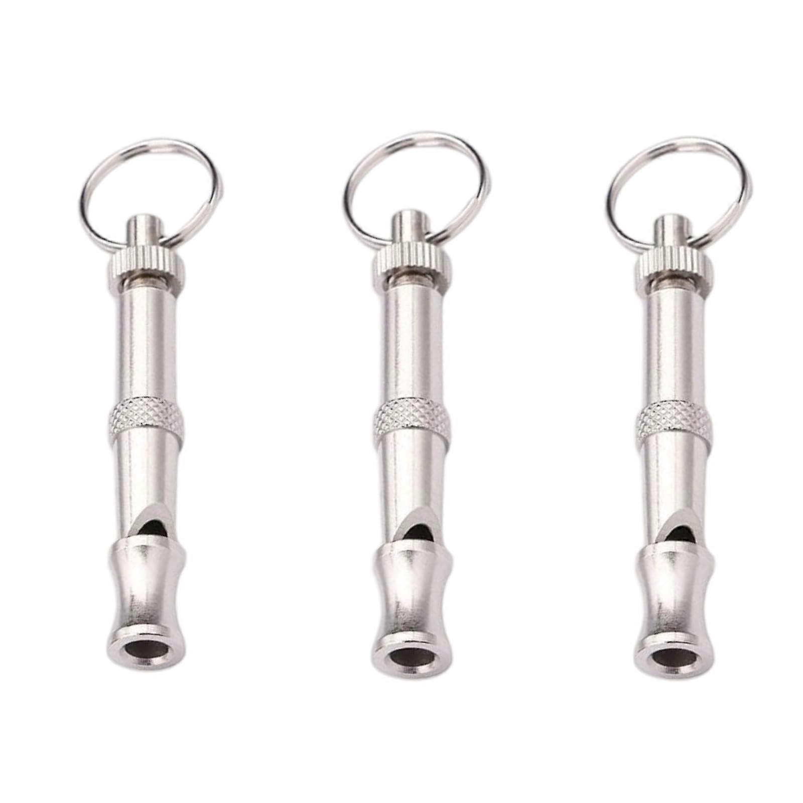 Ultrasonic Dog Whistle Portable Adjustable Supersonic 3 Pack Silver