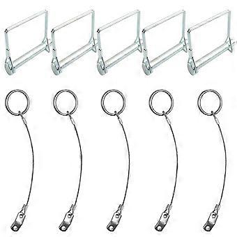 A8062 5Pcs Shaft Locking Lock Pin Square Safety Wire Coupler Retainer with Chain