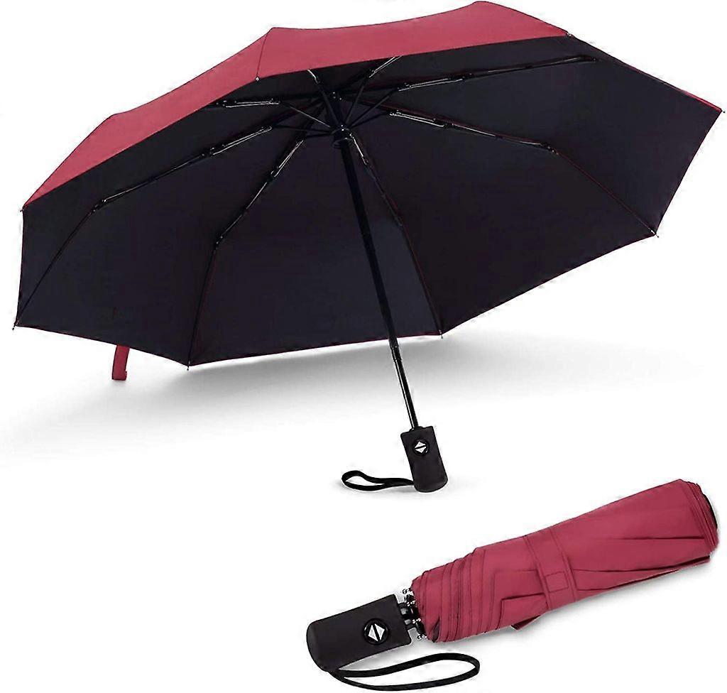 Redwine Automatic Folding Umbrella: Compact, windproof, unisex