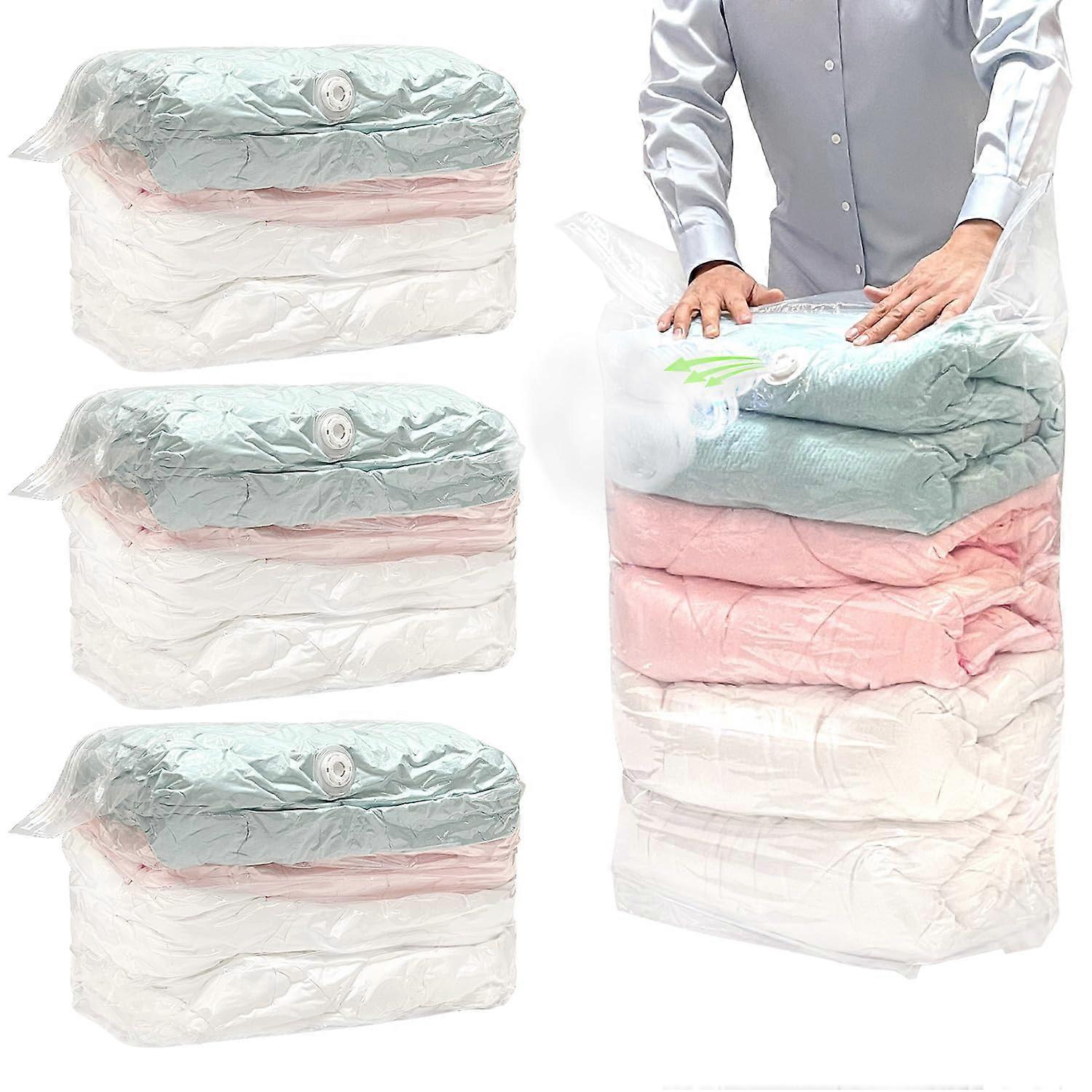 Pack of 4 Extra Large Cube Vacuum Bags 80x100x38 cm for Clothes Bedding Duvets Reusable Storage Solutions