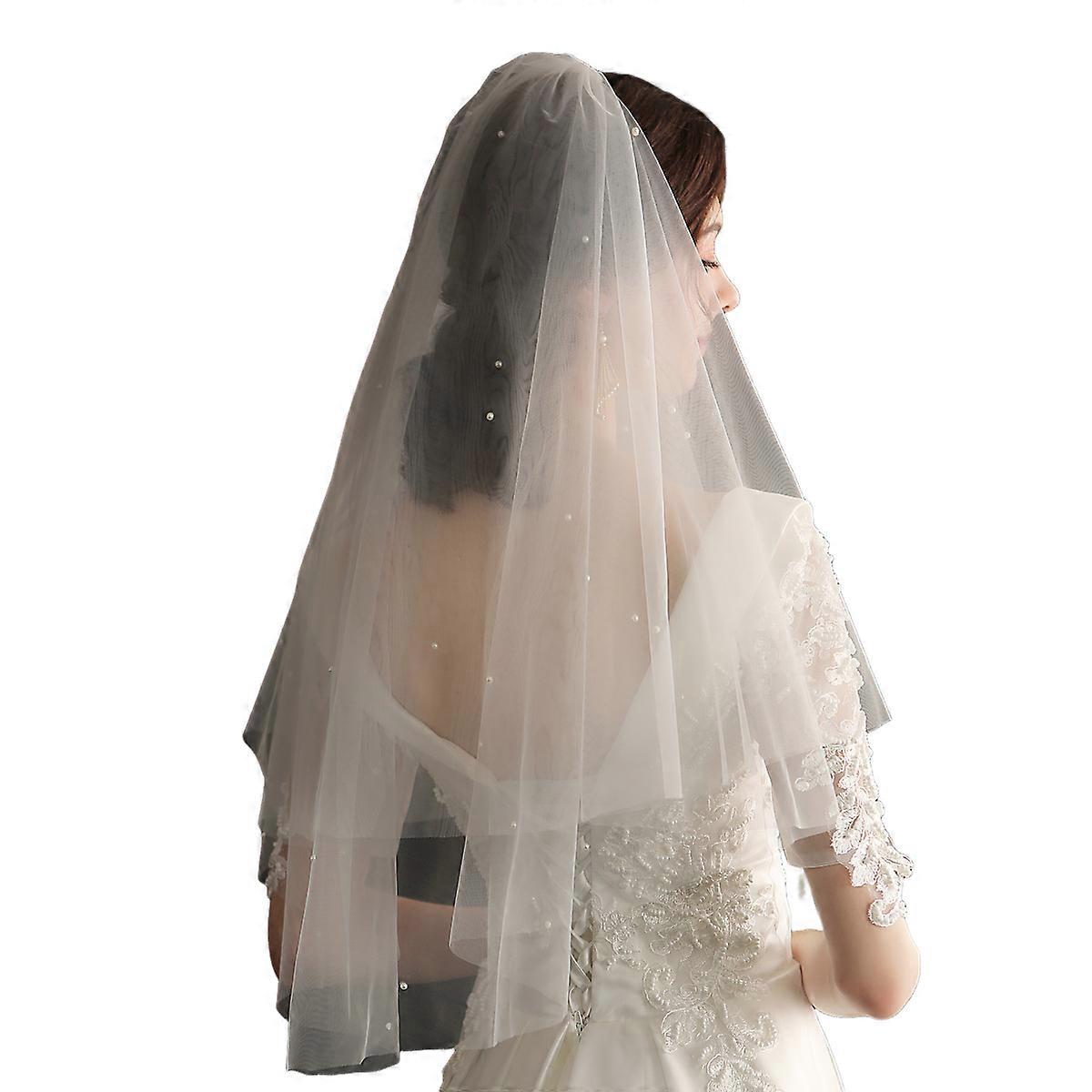 حجاب زفاف ، أبيض ، 1 قطعة.