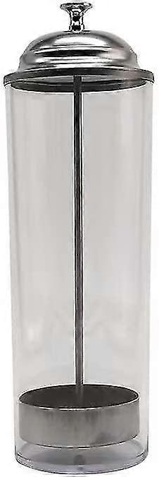 Transparent Drinking Straw Holder Container with Stainless Steel Lid for Organizing Straws