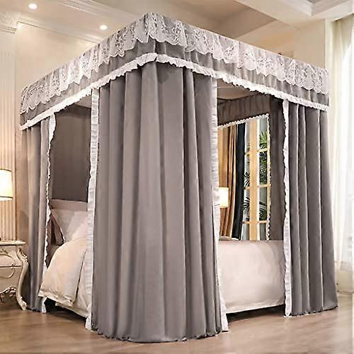 Princess canopy bed with 4 corner posts, solid color, for girls' beds, suitable for twin, full, queensize, and kingsize beds Ref: 8308