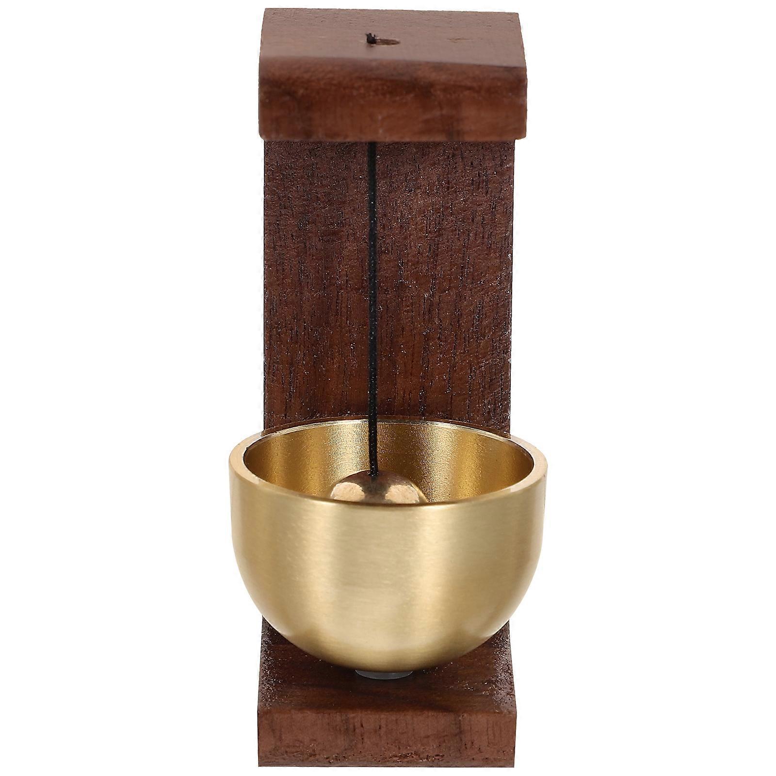 Bell Decoration Multiple Music Options Walnut Wood Brass 1Pack