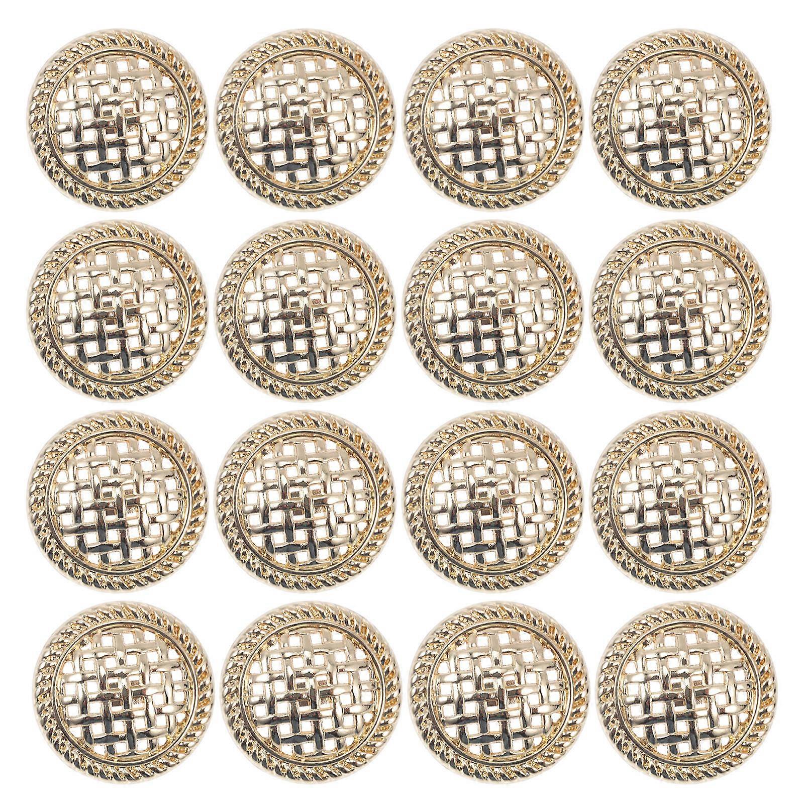 Metal Round Flat Buttons Overcoat Buttons Hand Sewing Alloy Hollow 1.80X1.80X0.80CM 20Pcs