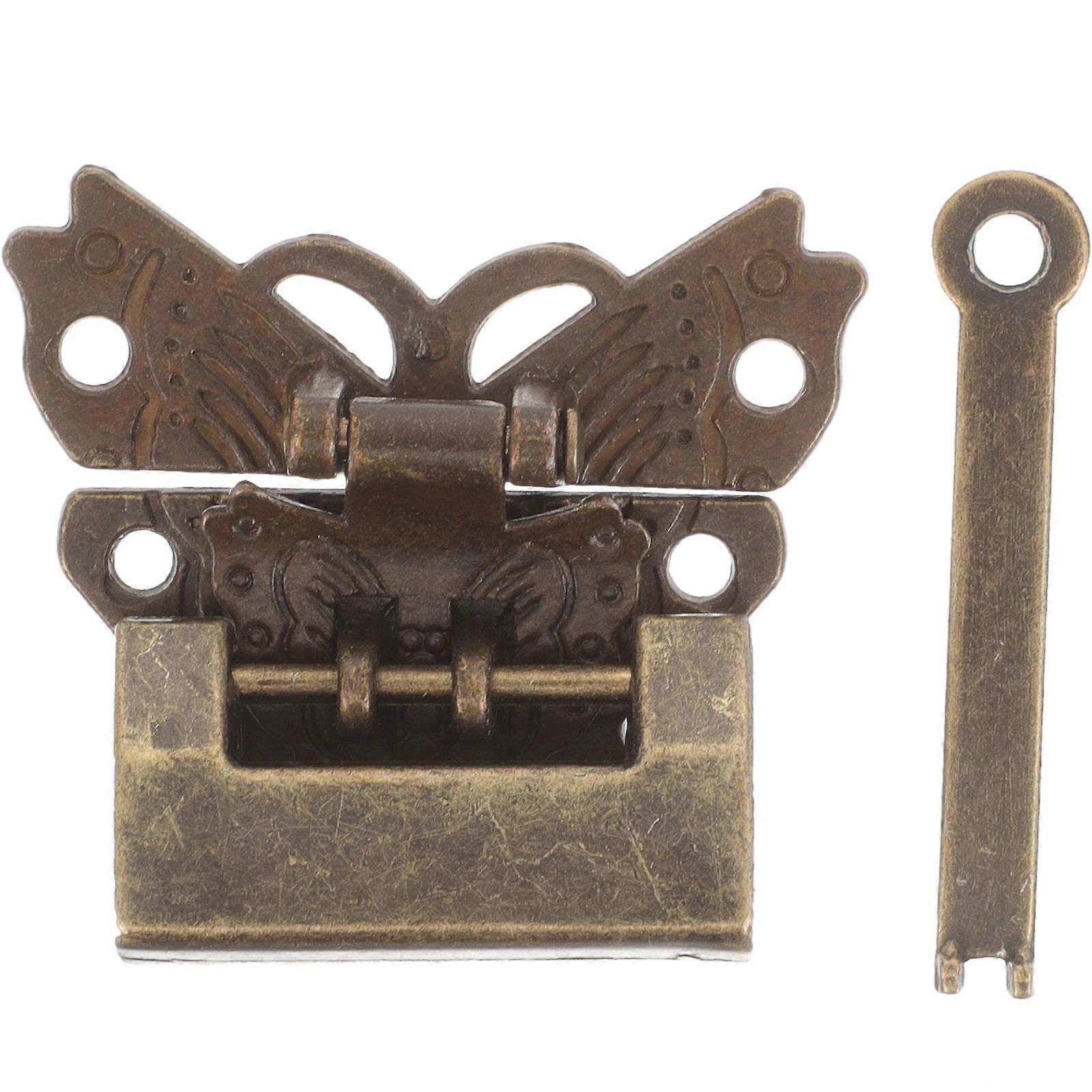 Jewelry Box Latch Lock Metal Cabinet Lock Butterfly Shape For Suitcase With Solid Casting Process 2Set