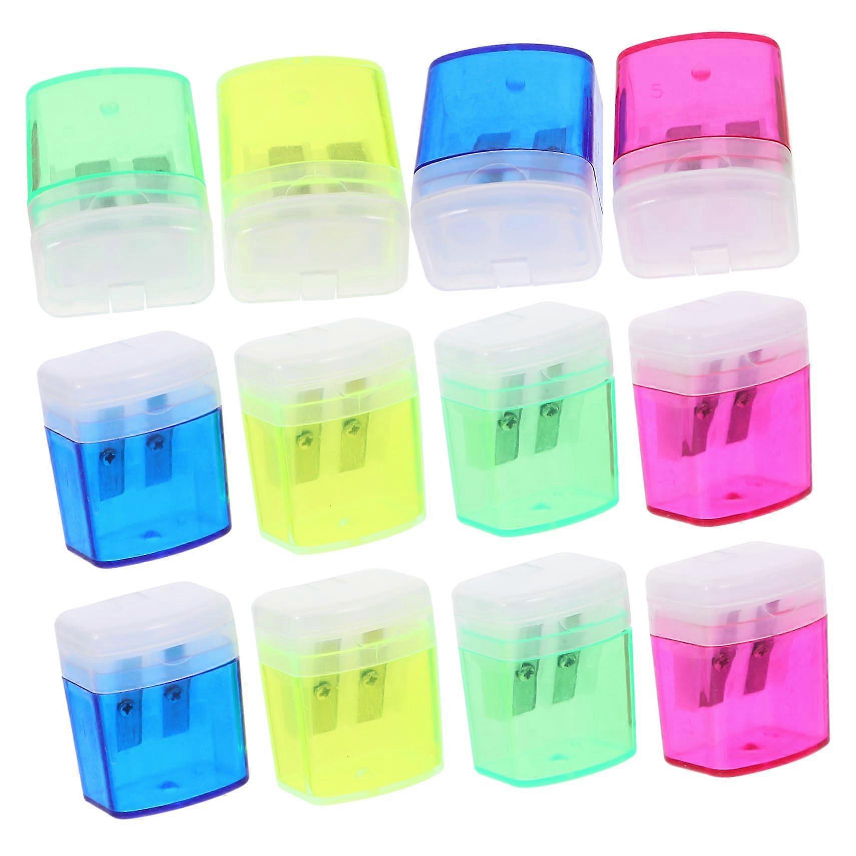 12-Piece Electric Manual Pencil Sharpener Set with Grip for Colored Pencils, Mechanical Pencils, and Liner Pens