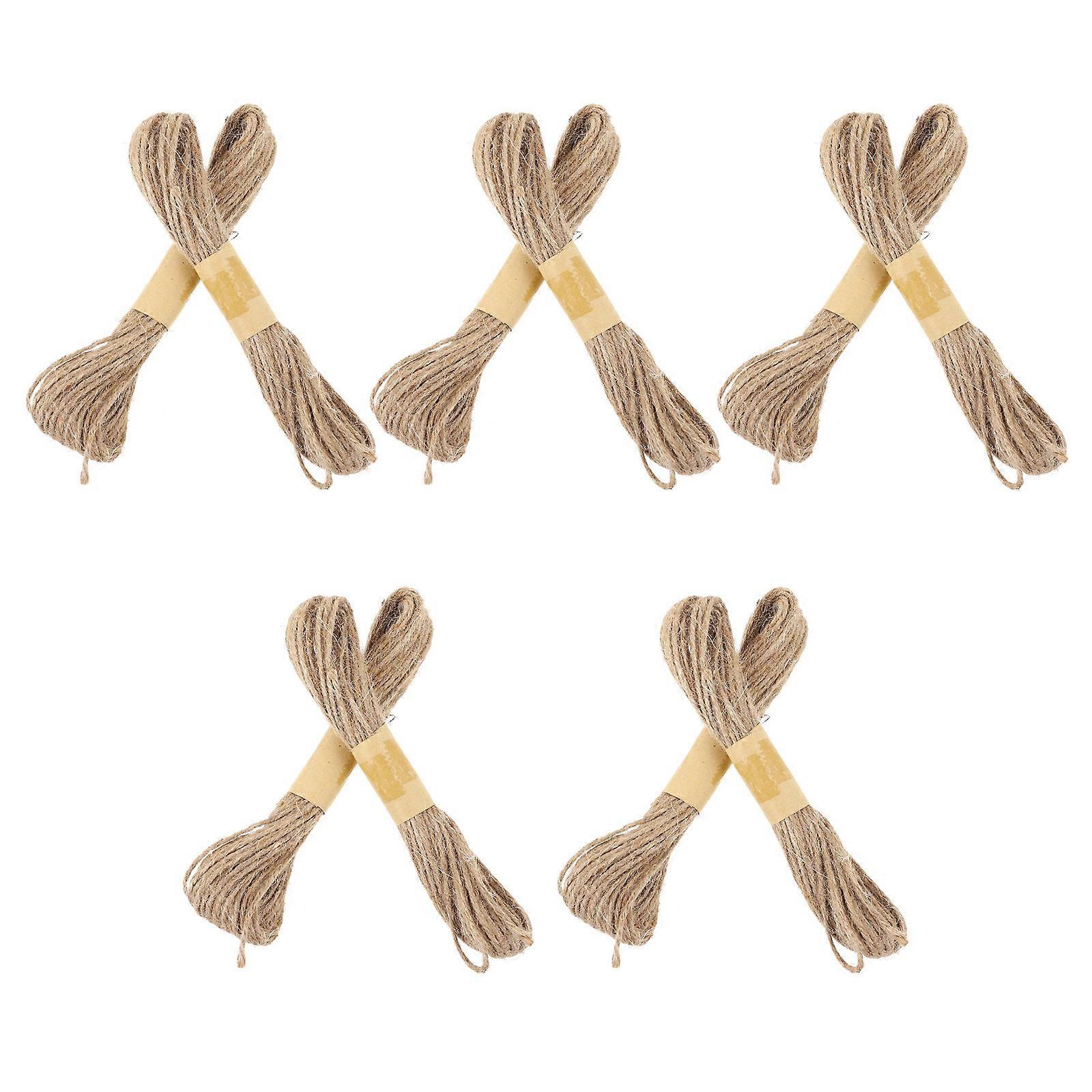 Cuttable Packaging Rope Hemp Rope Christmas present Wrapping DIY Crafts 10m Khaki 10Pcs
