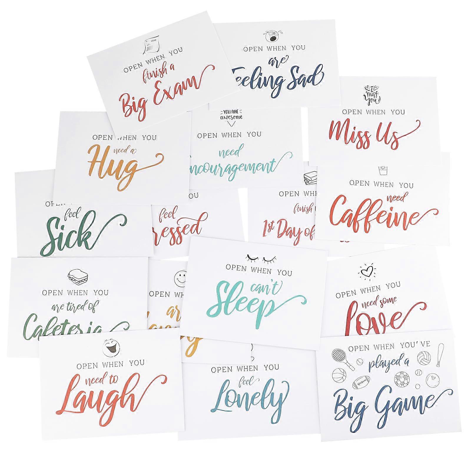 16 Pcs Open Envelopes for Students, Letter Set for College Gifts