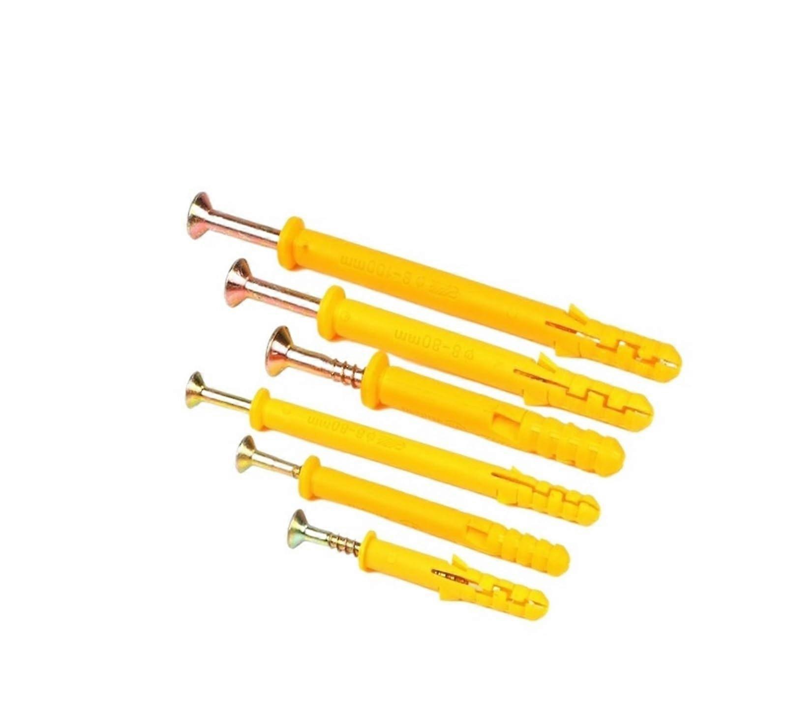 M10 Plastic Expansion Pipe Wall Anchor with Metal Screw Kit (80mm, Pack of 10)