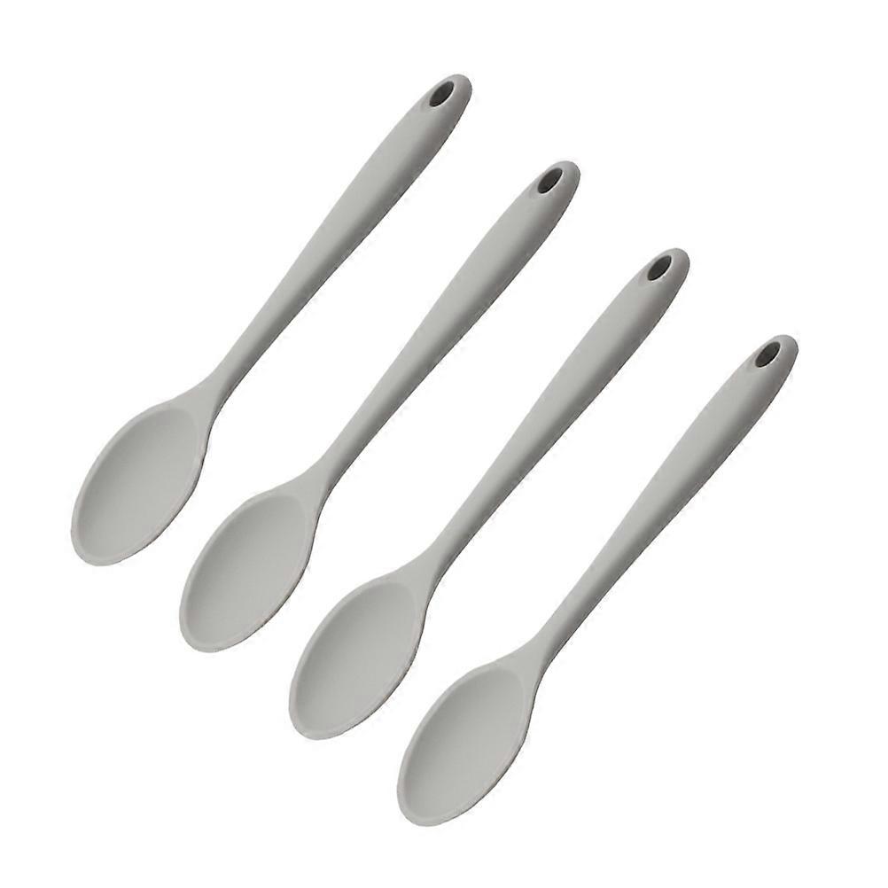 4pcs Ergonomic Silicone Mixing Spoons, Heat Resistant Kitchen Utensils for Cooking, Soup, Home, Restaurants, and Catering – Non Stick, Hanging Design