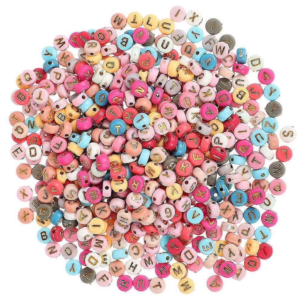 1000pcs Assorted Color Acrylic Beads for DIY Jewelry Making Projects with English Letters Charm