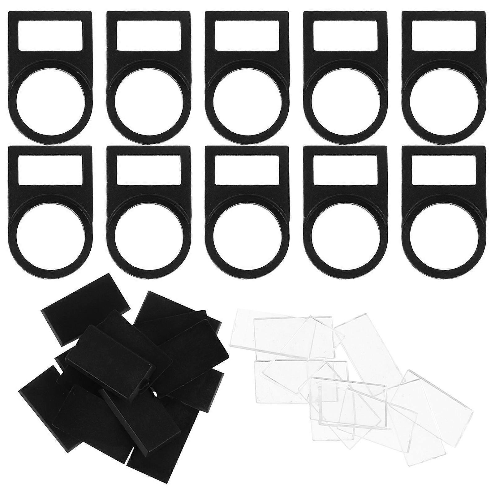 Plastic Push Button Switch Identification Board Safety Enhancement Black Rectangular For Industrial Use 100Sets