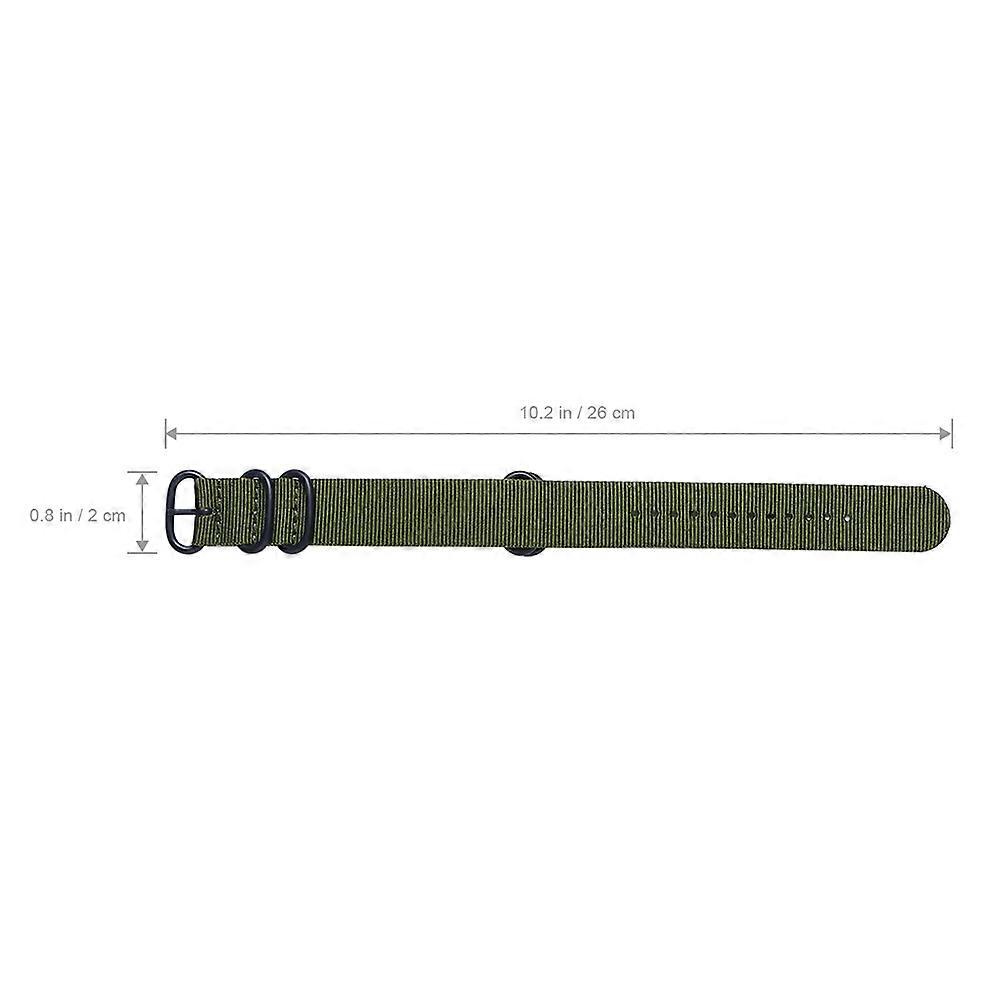 Nylon Watch Bands Adjustable Length Waterproof Easy To Clean Simple Design 25.5*2.4cm Green For Men Women 4Set