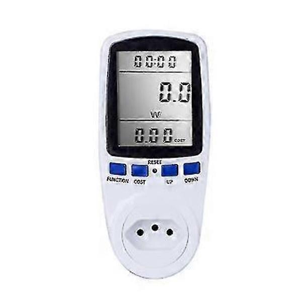 Digital LCD Energy Meter Wattmeter Monitor Watt Electricity Kwh Power Measuring Analyzer (Size: BR Plug)