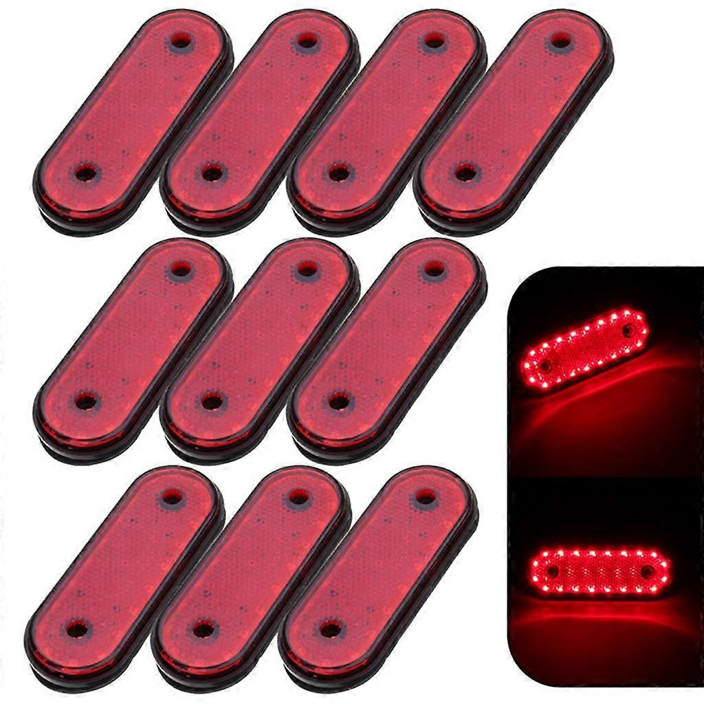 10 Amber LED Lights IP67 with Integrated Reflector for Trailers and Campers, 10 Piece Set