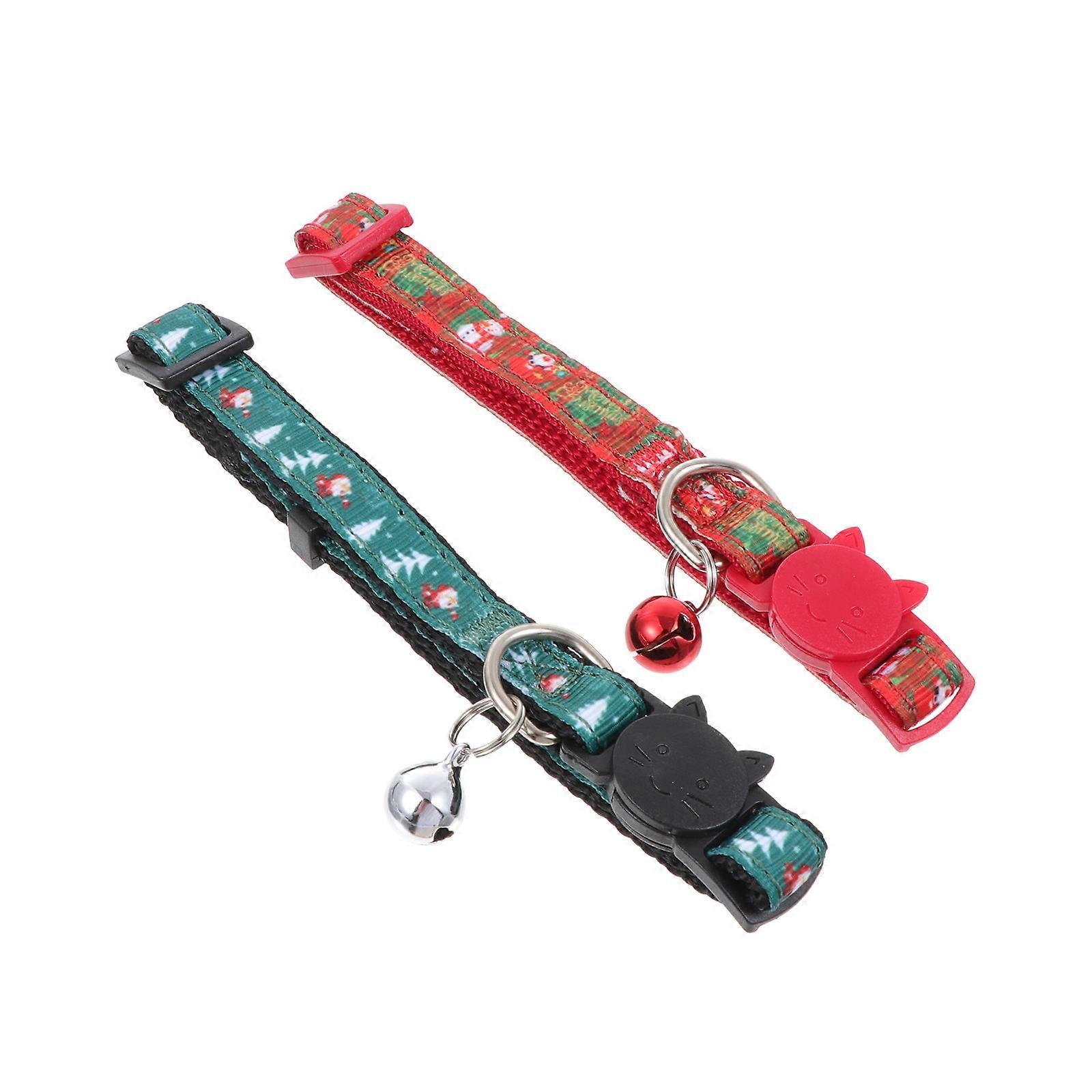 Christmas Cat Collars 2Pcs Designed For Pets With Quick Release Function And Simple Style