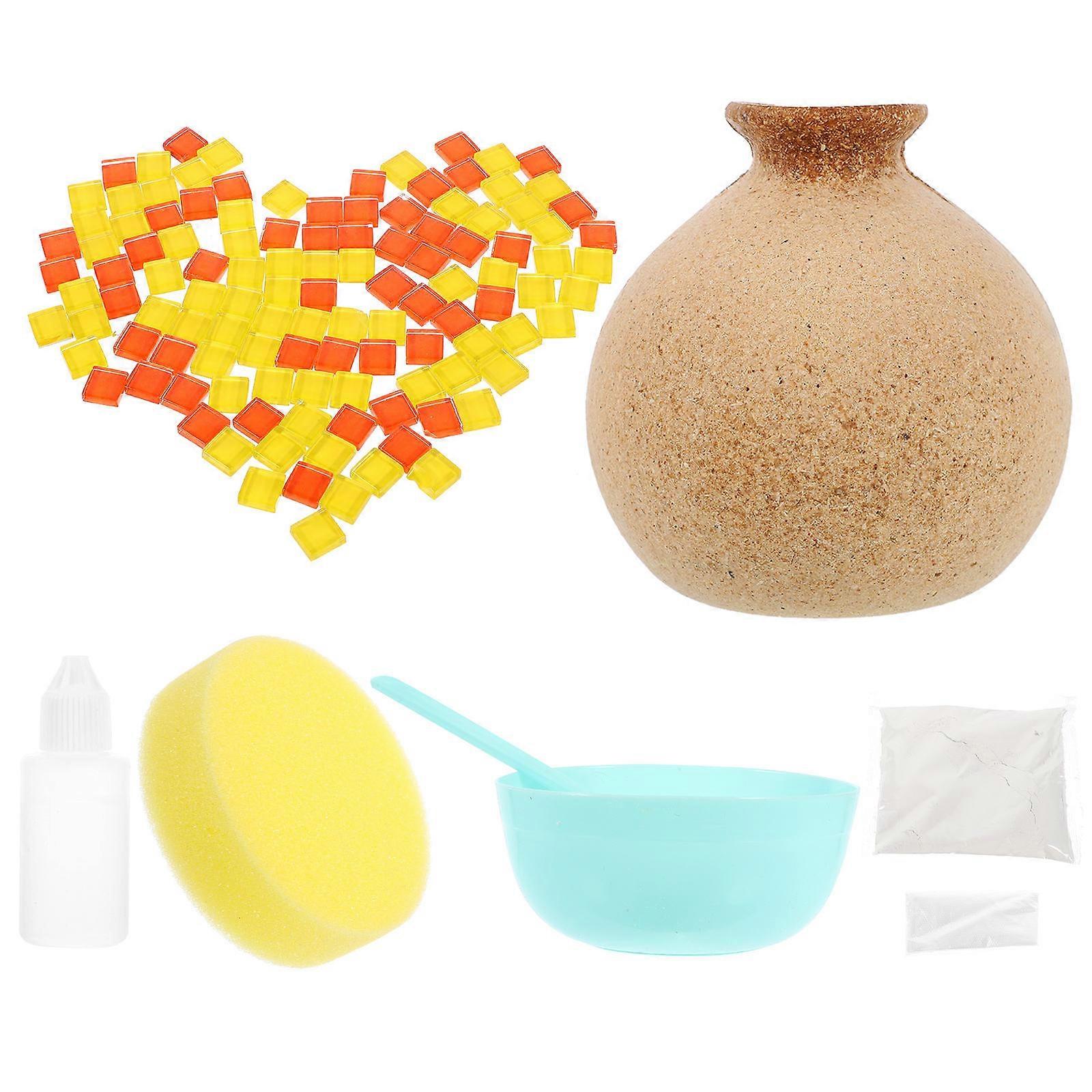 DIY Mosaic Vase for Decor Encouraging Creativity and Imagination with Safe Materials Assorted Color
