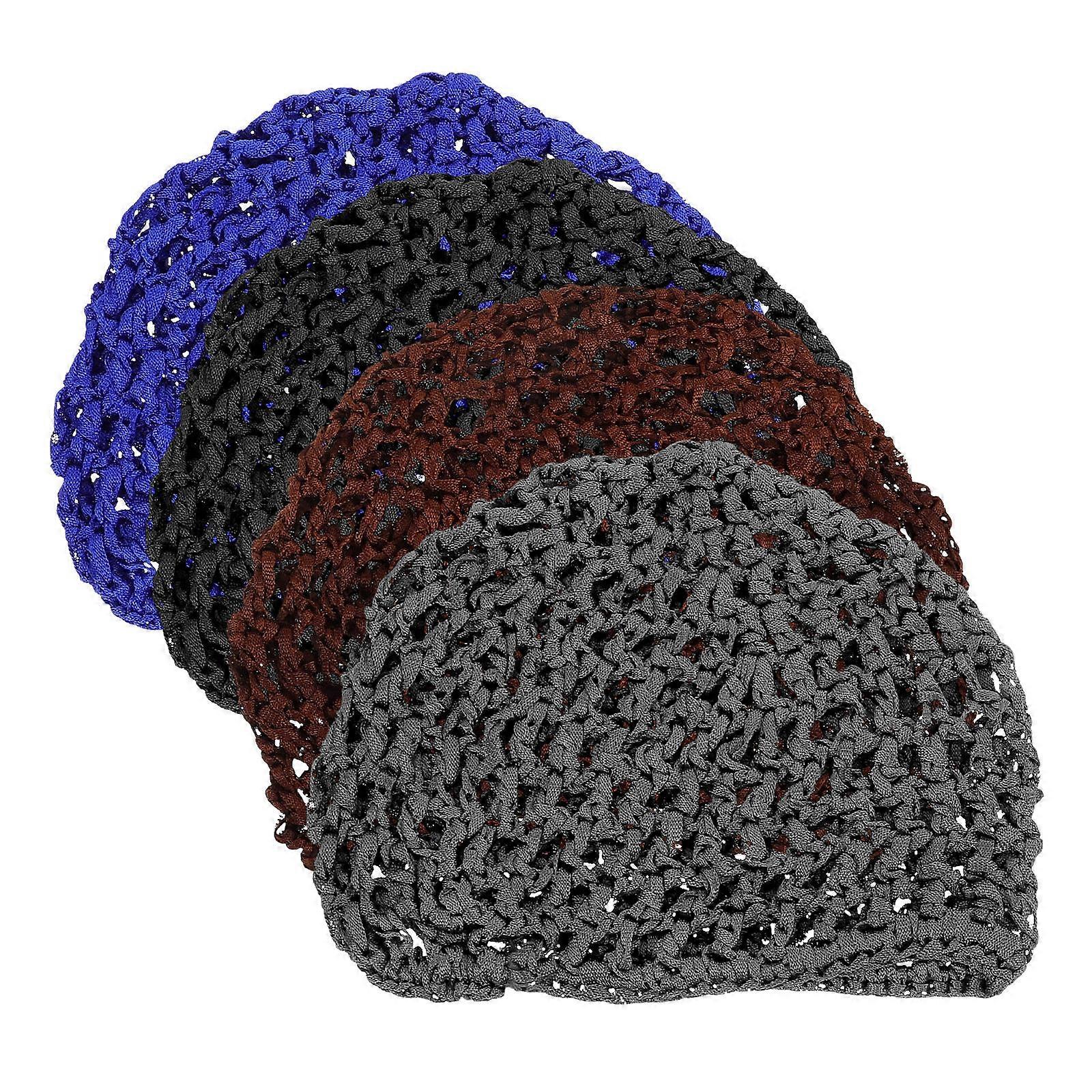 Crocheted Hair Nets Cap for Sleeping Made of Polyester Soft Comfortable Elastic Adjustment Assorted Color