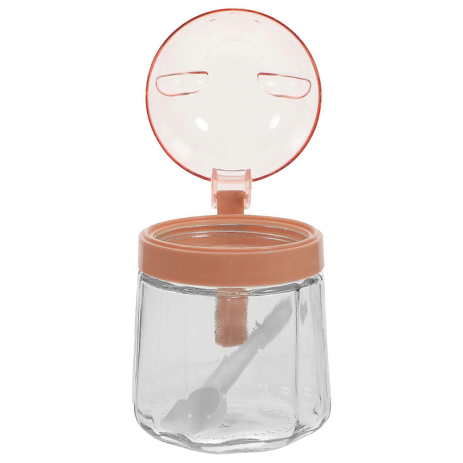 Pink Glass Salt Container for Storage Perfect Housewarming Gift Compact Kitchen Condiment Jar 4oz