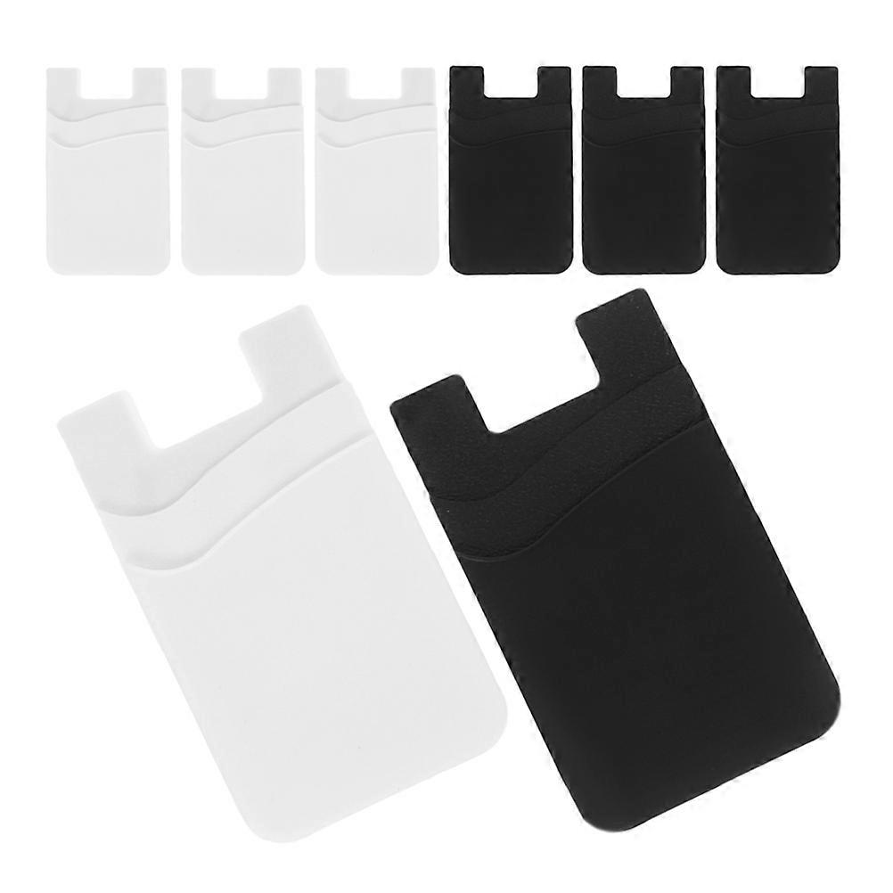 Silicone Phone Card Holder 8 Pcs Double Layer Adhesive Design For Mobile Devices Travel And Daily Use Card Storage Solution