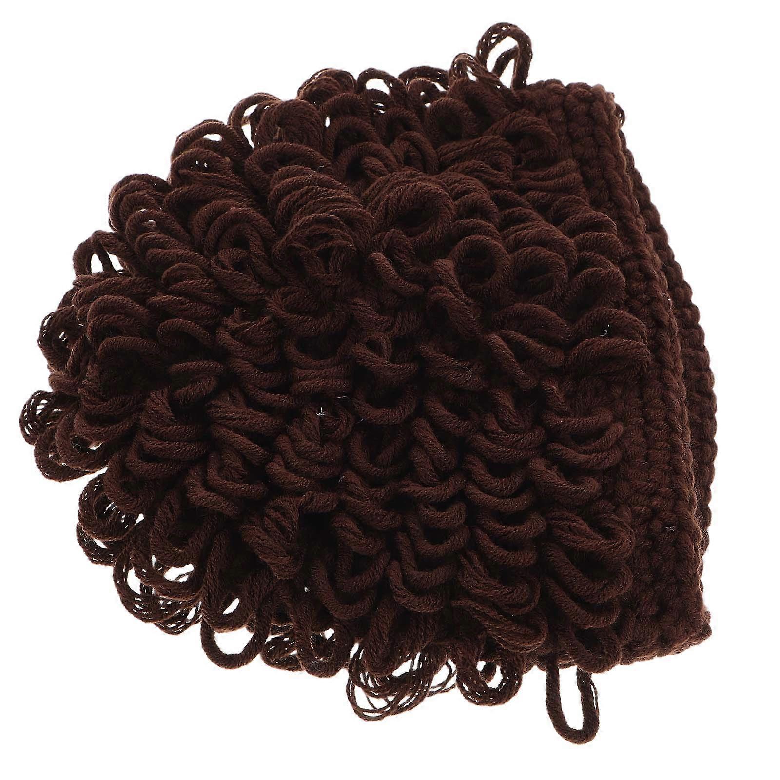 Bucket Hat For Baby Cute Knitted Wig Hats Yarn Funny Afro Wig Shape Warmth Unisex 1Set