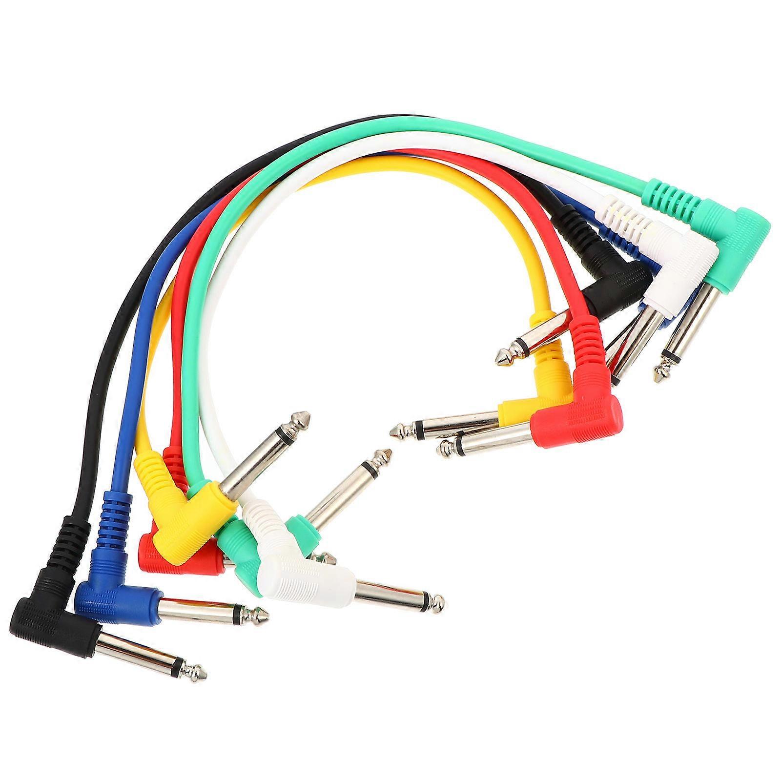 Guitar Patch Cables with Durable PVC Sheath and Oxygen-free Copper Core for Amplifier Use 6 Pcs 30cm