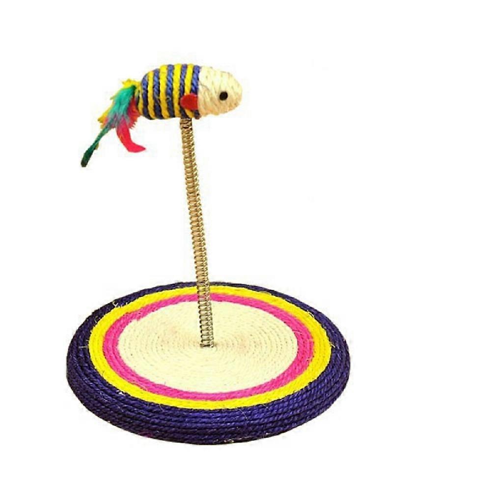 Sisal Cat Scratching Post With Mouse Interactive Toy For Cats Sized 18.5 X 18.5 X 22Cm 1Set