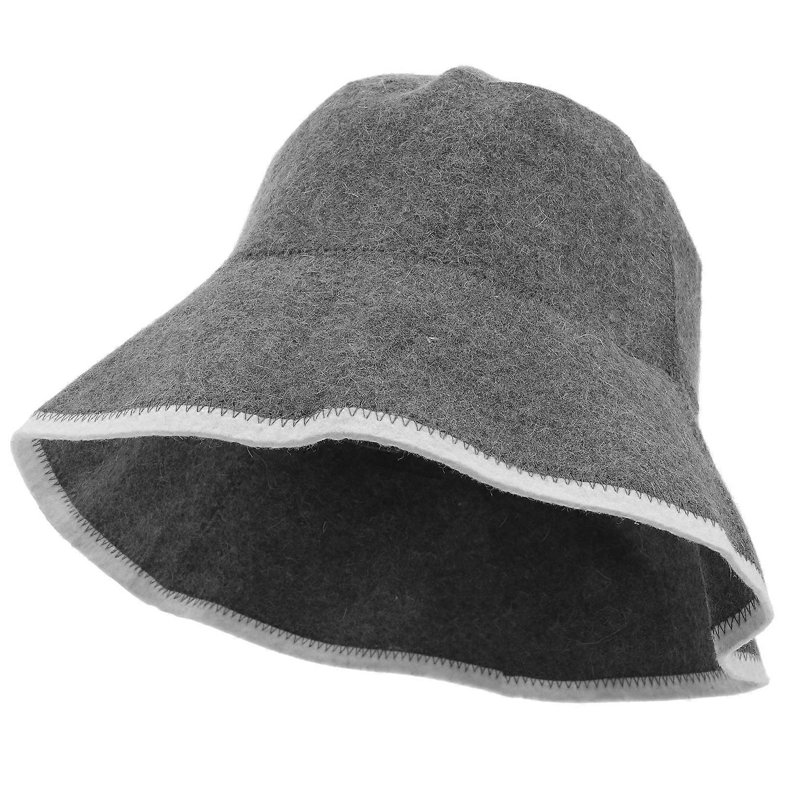 Stylish and Breathable Sauna Hat for Women Made of Wool in Grey Color Suitable for Most Head Sizes