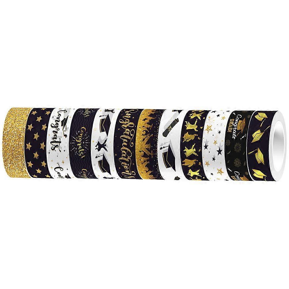 Graduation Craft Tapes for Scrapbooking 12 Rolls Assorted Color DIY Projects Multi-function Washi Tapes