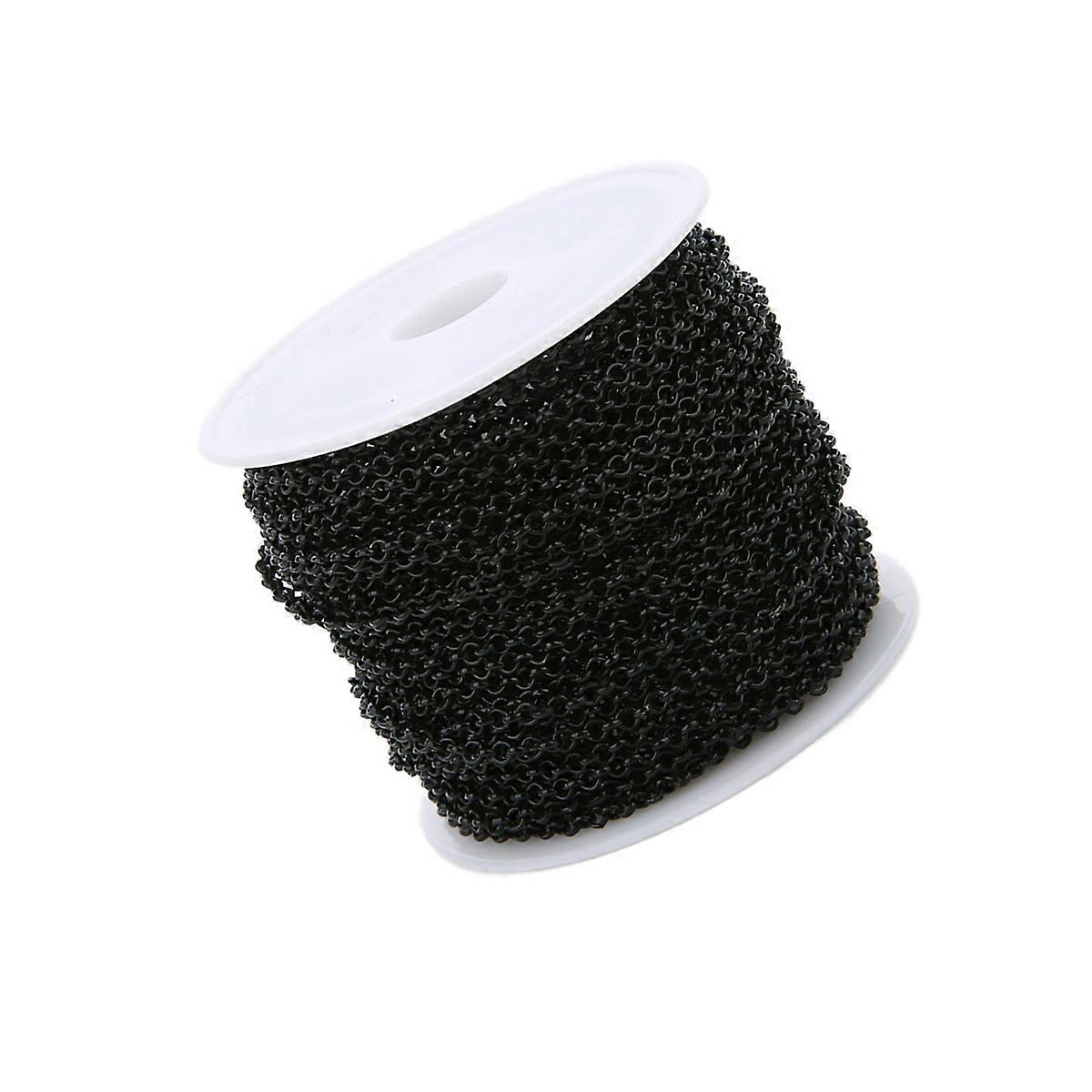Jewelry findings O-Shaped Chain Spool Accessories For DIY Making Black 3mm 1Set